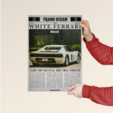 Frank Ocean "White Ferrari" Lyrics Poster - Blond Album Tribute